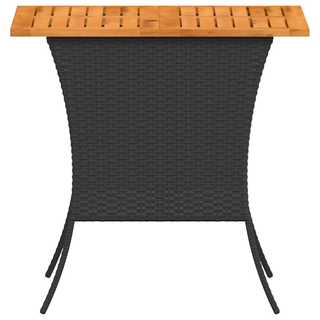 Gartentisch mit Akazienholzplatte 105x75x72 cm Poly Rattan – Bild 6