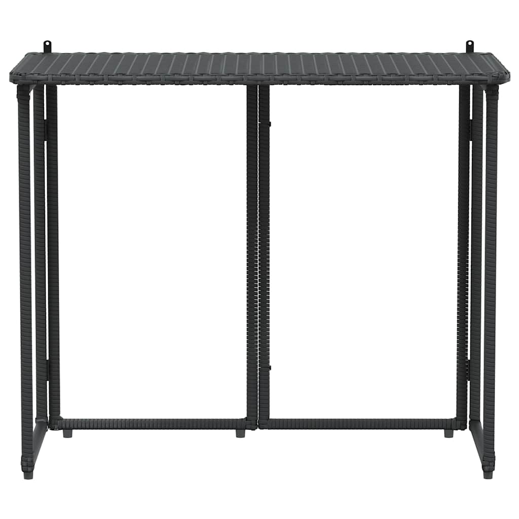 Gartentisch Klappbar Schwarz 90x51x75 cm Poly Rattan – Bild 4
