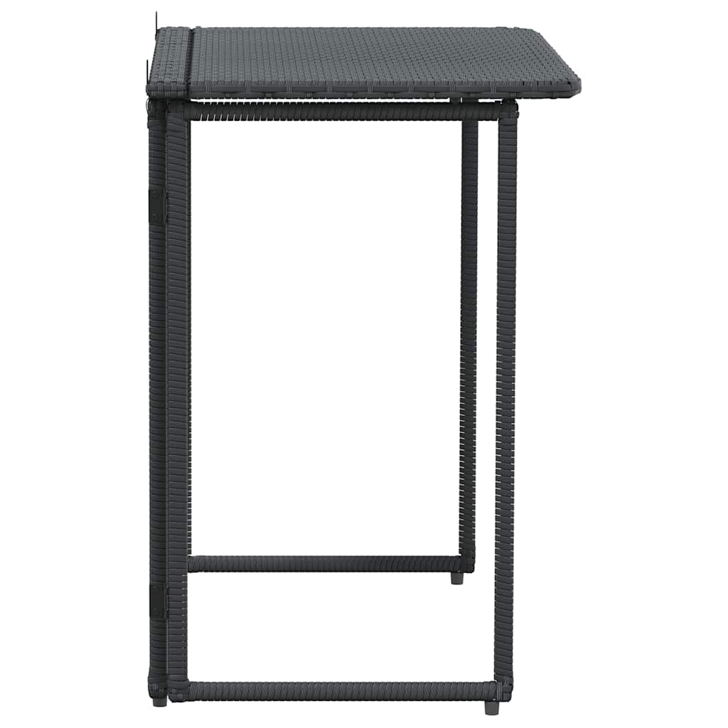 Gartentisch Klappbar Schwarz 90x51x75 cm Poly Rattan – Bild 5