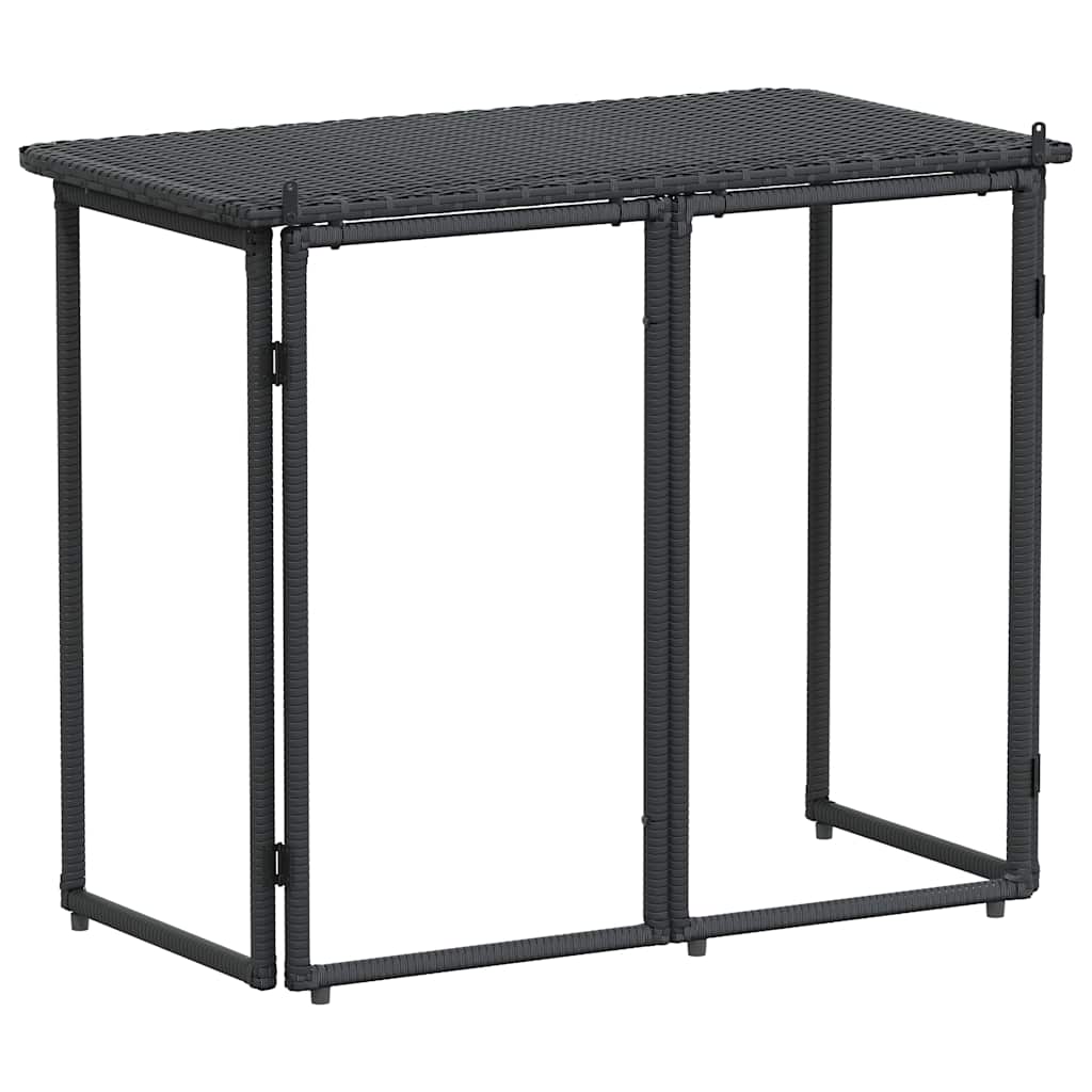 Gartentisch Klappbar Schwarz 90x51x75 cm Poly Rattan – Bild 6