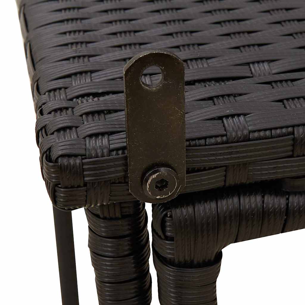 Gartentisch Klappbar Schwarz 90x51x75 cm Poly Rattan – Bild 9