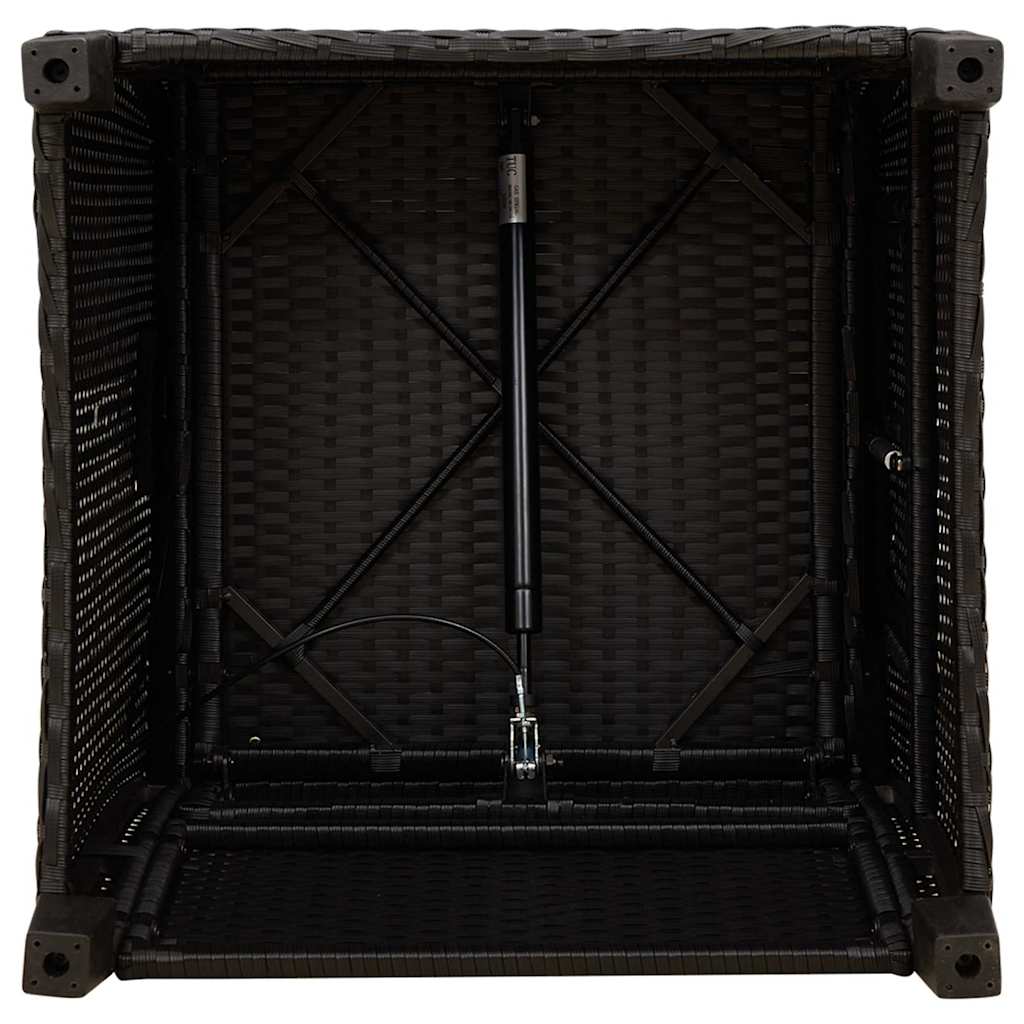 Gartensessel mit Beistelltisch Verstellbar Schwarz Poly Rattan – Bild 10