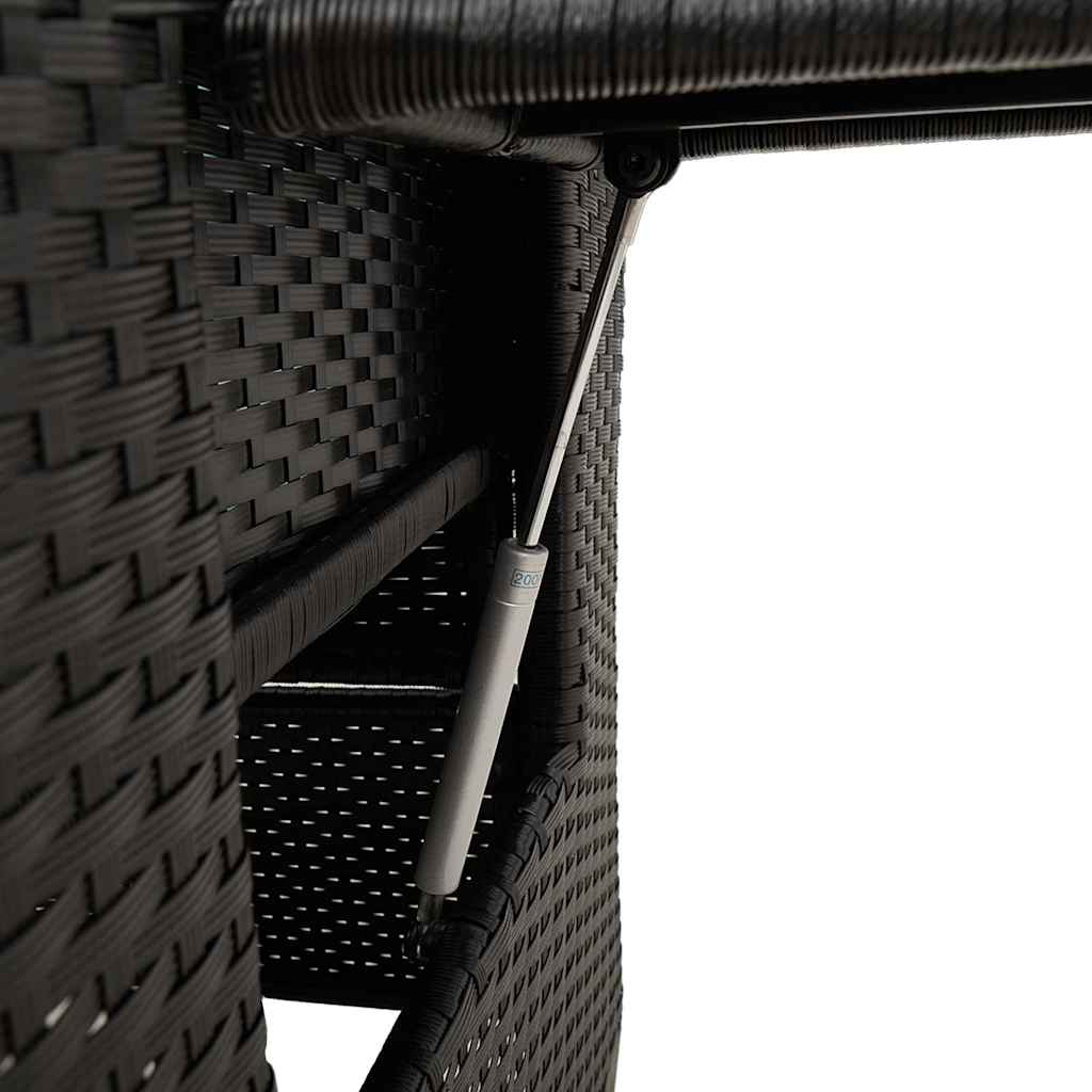 Gartensessel mit Beistelltisch Verstellbar Schwarz Poly Rattan – Bild 9