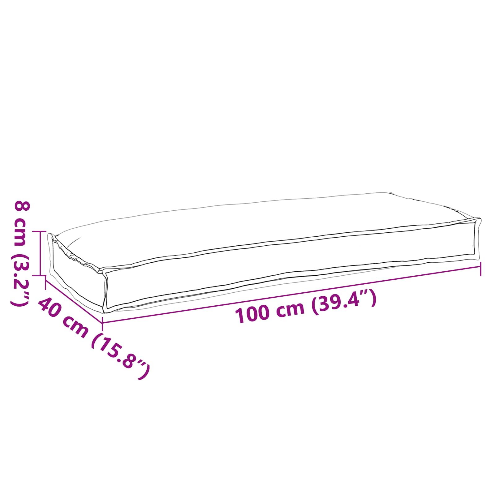 Palettenkissenset 2 pcs Anthrazit 100 x 40 x 8 cm Oxford-Stoff – Bild 8