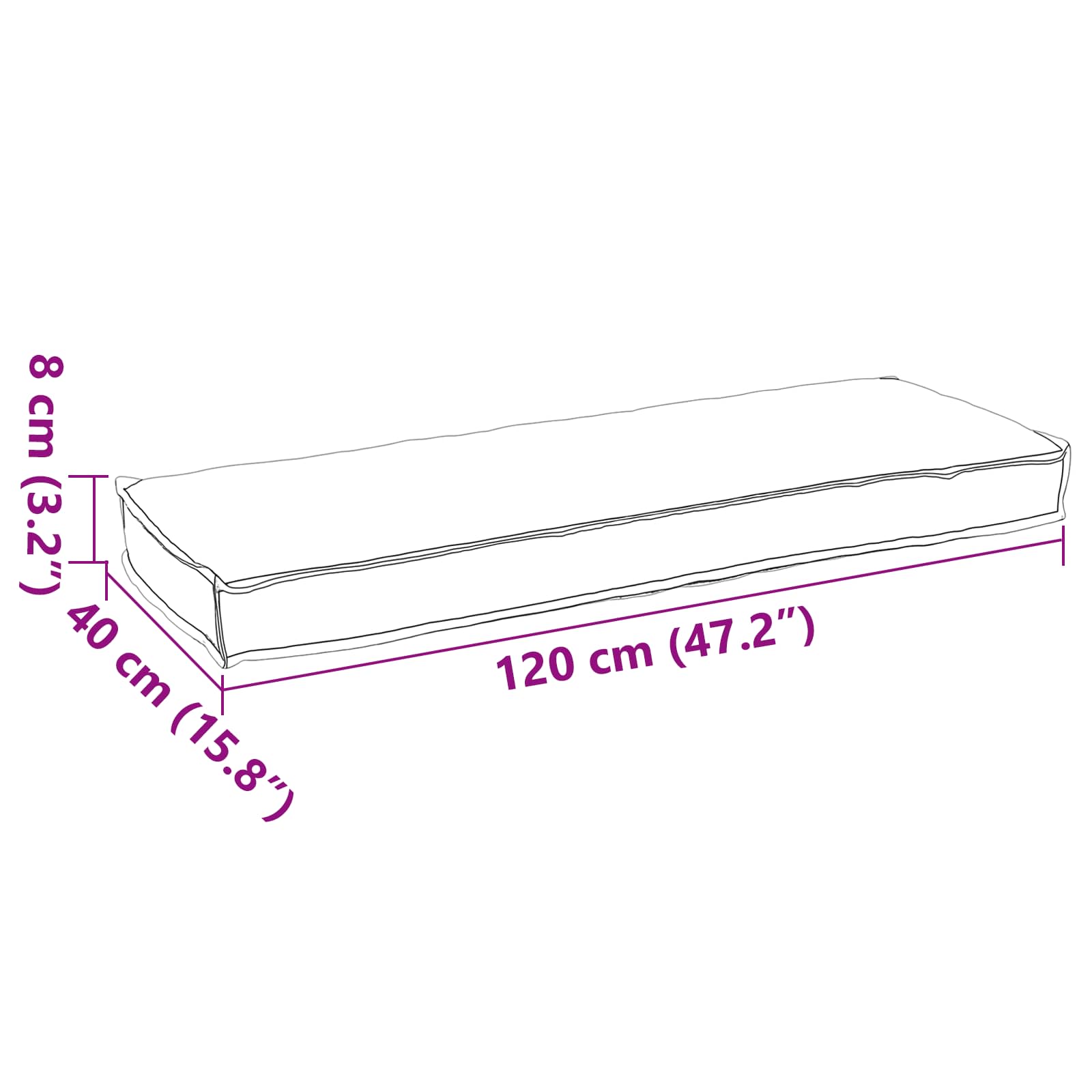 Palettenkissenset 2 pcs Anthrazit 120 x 40 x 8 cm Oxford-Stoff – Bild 8