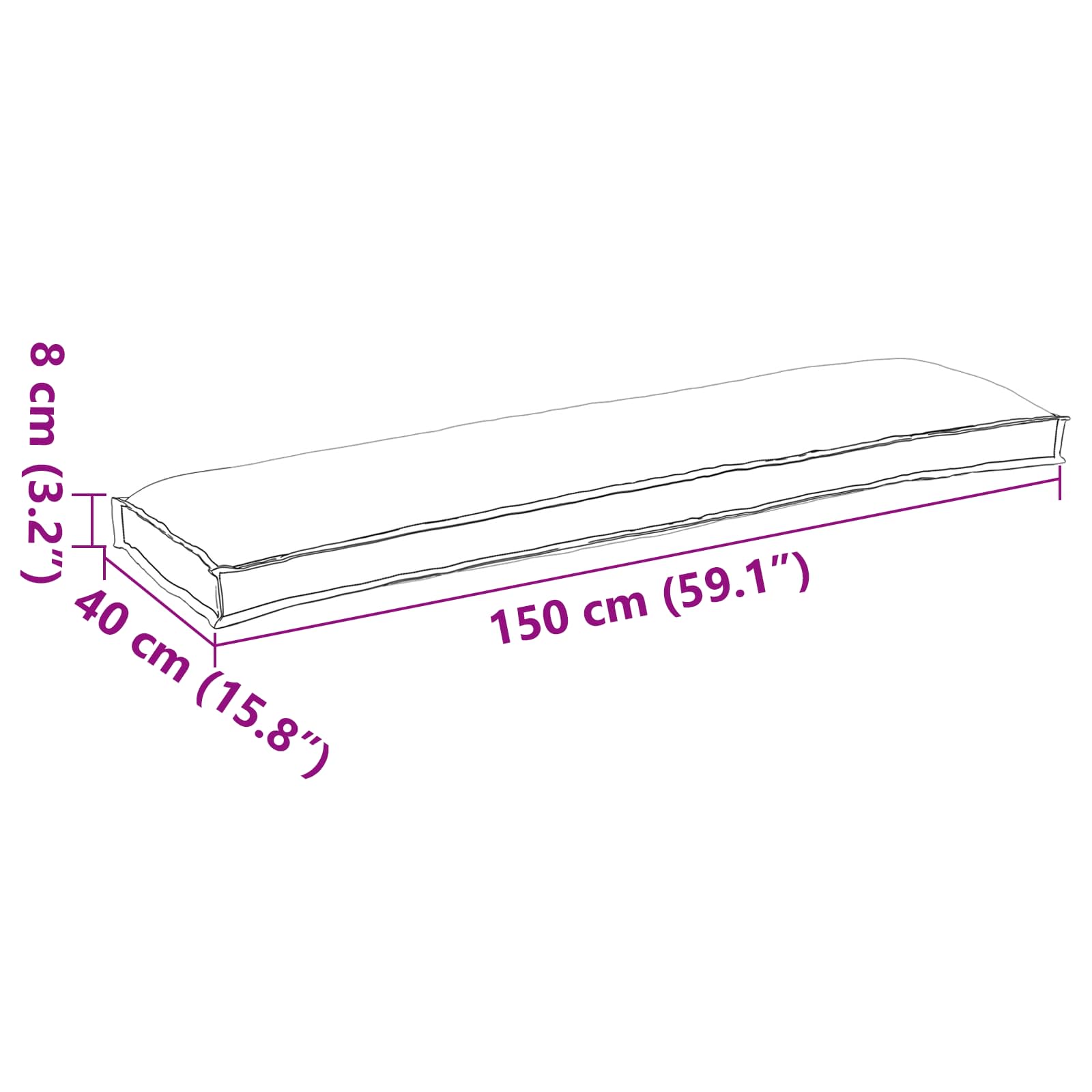 Palettenkissenset 2 pcs Anthrazit 150 x 40 x 8 cm Oxford-Stoff – Bild 8