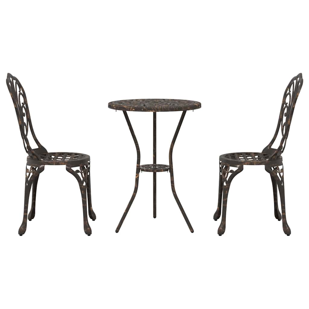 Garten Bistro Set 3 pcs Bronze Aluminium – Bild 6
