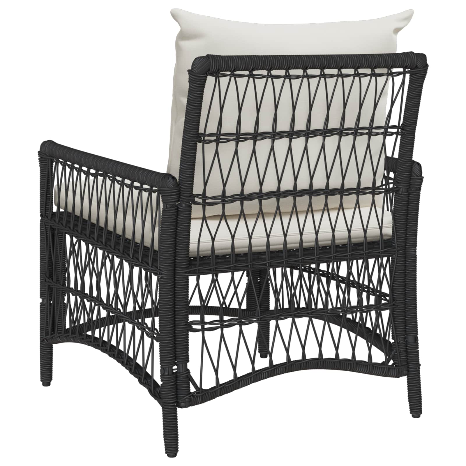 Gartenstuhl mit Kissen Schwarz 73 x 61 x 77 cm Poly-Rattan – Bild 4