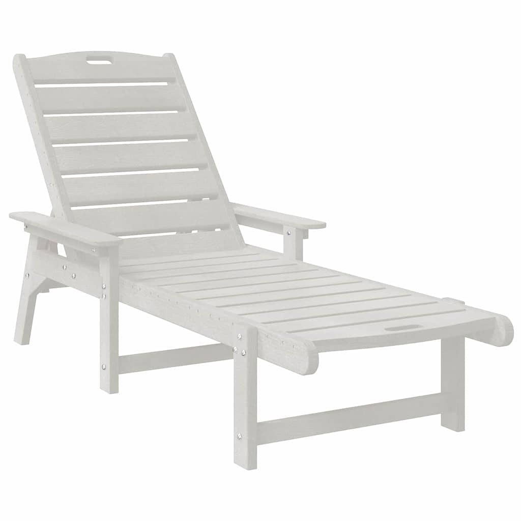 Sonnenliege Weiß 195,5 x 53 x 98,5 cm HDPE – Bild 2