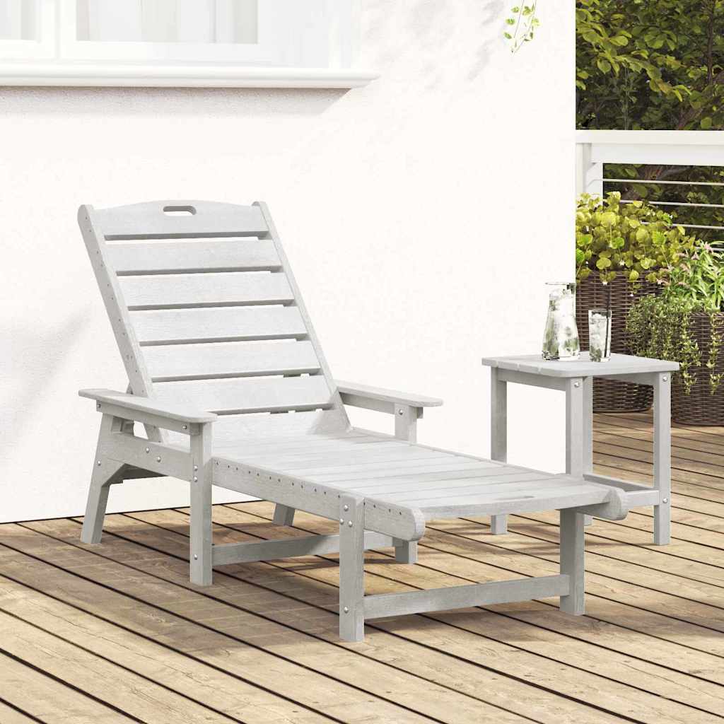 Sonnenliege Weiß 195,5 x 53 x 98,5 cm HDPE – Bild 3