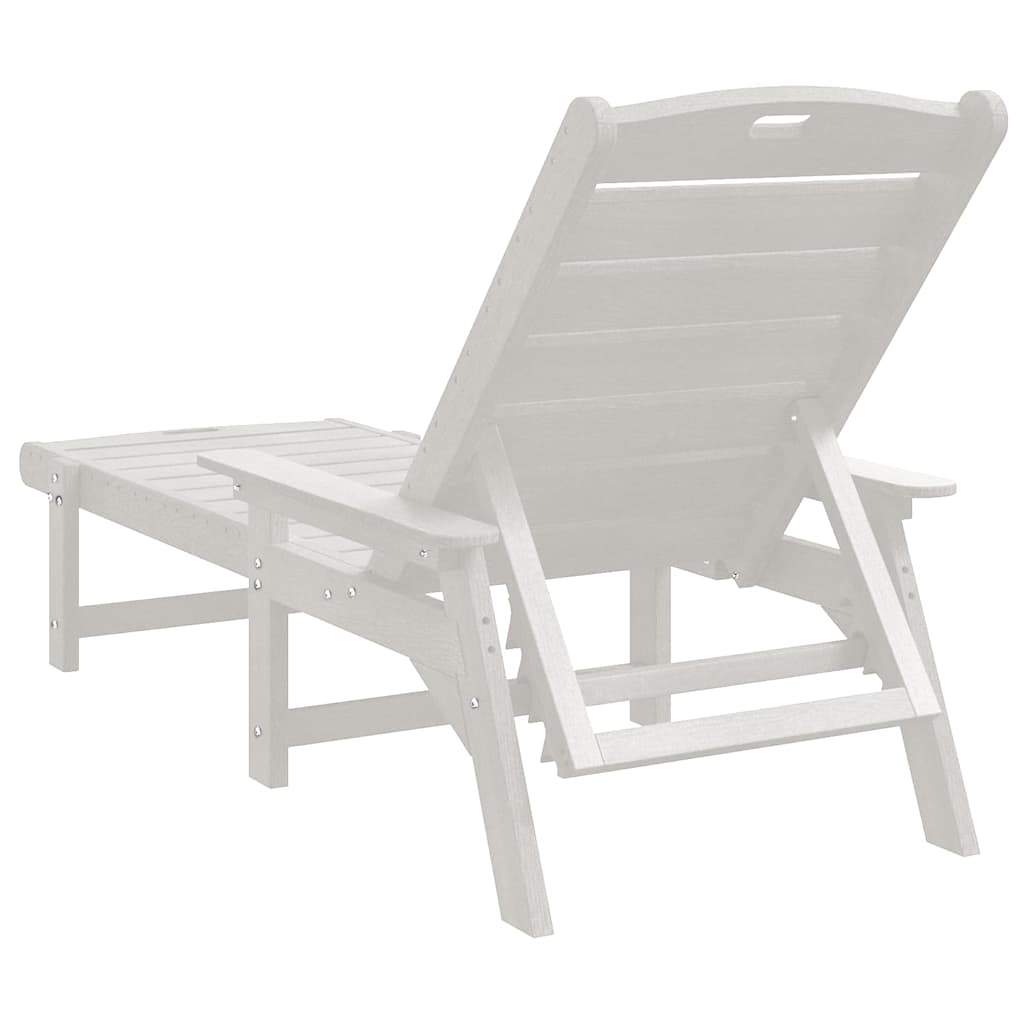 Sonnenliege Weiß 195,5 x 53 x 98,5 cm HDPE – Bild 6