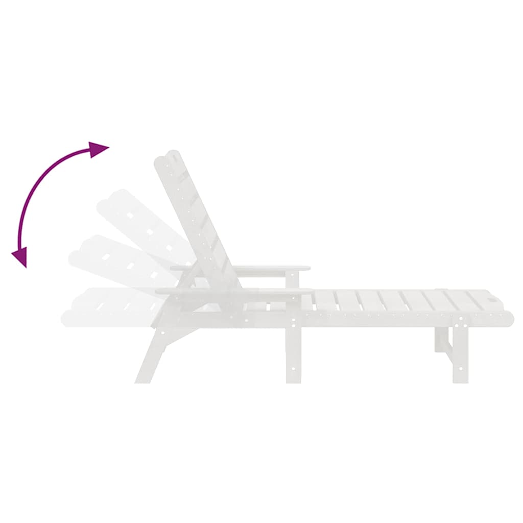 Sonnenliege Weiß 195,5 x 53 x 98,5 cm HDPE – Bild 9