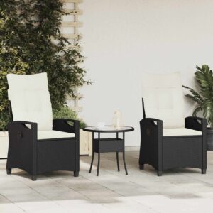 Gartenstuhl 2 pcs Schwarz und Creme 56 x 60 x 112 cm