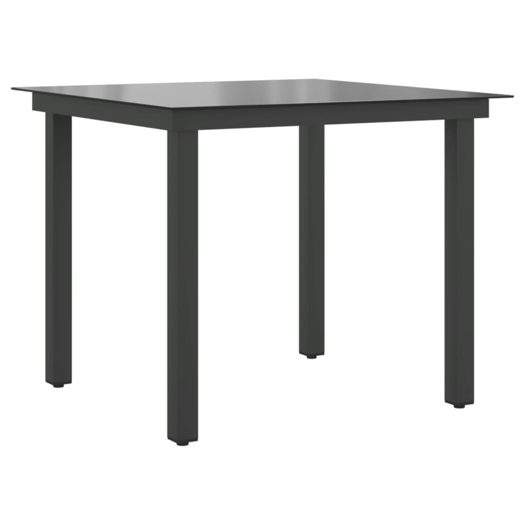 Gartentisch Schwarz 80x80x74 cm Aluminium und Glas – Bild 2
