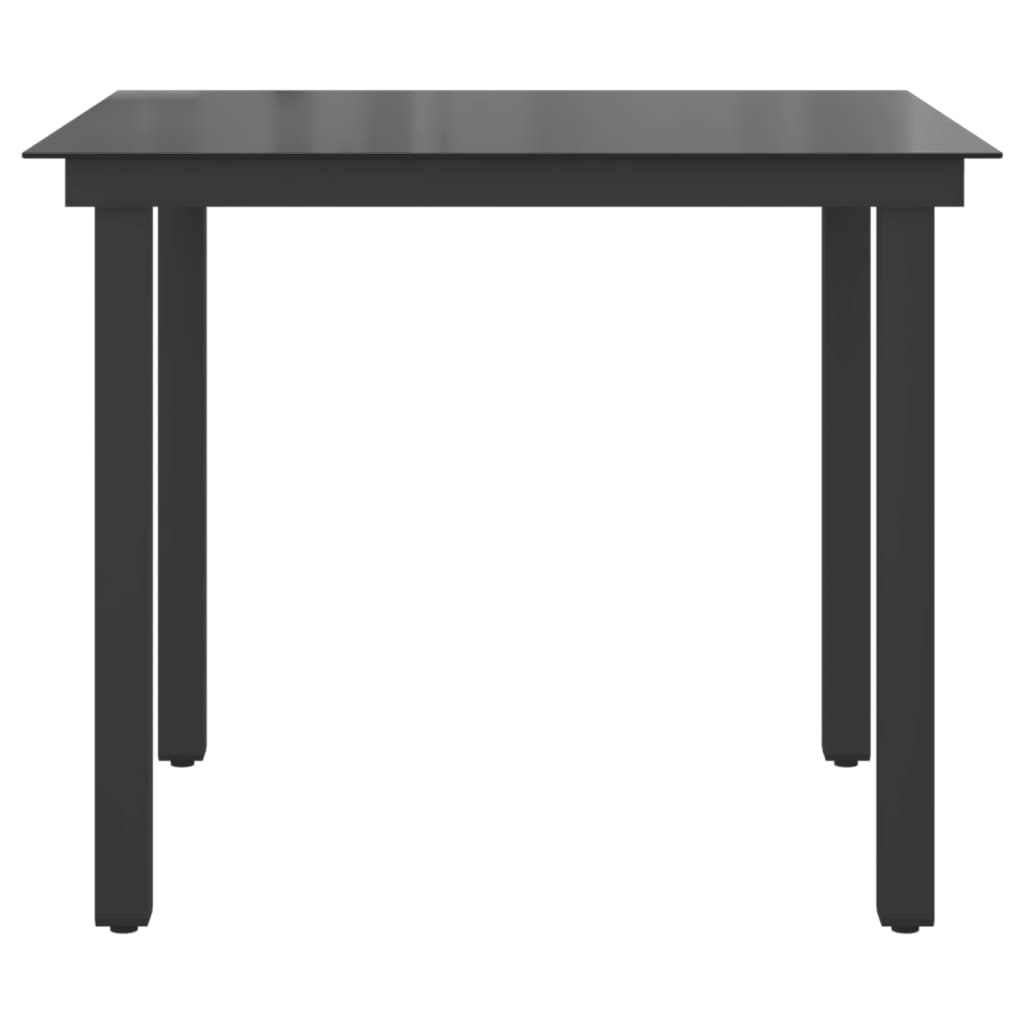 Gartentisch Schwarz 80x80x74 cm Aluminium und Glas – Bild 5