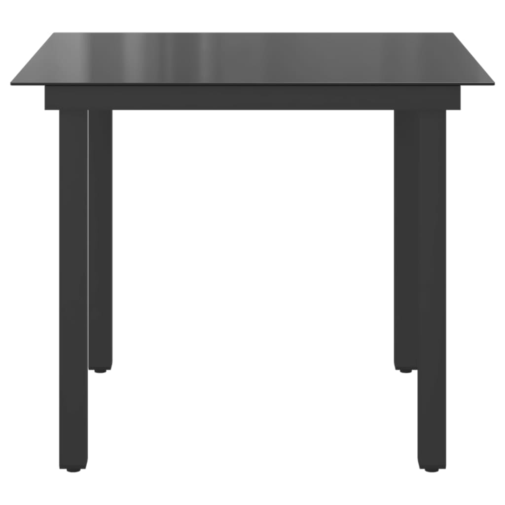 Gartentisch Schwarz 80x80x74 cm Aluminium und Glas – Bild 6