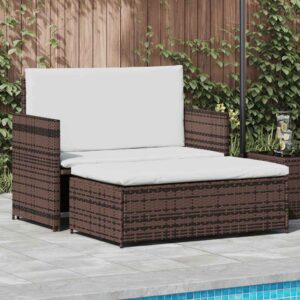 Gartensofa Poly Rattan Braun