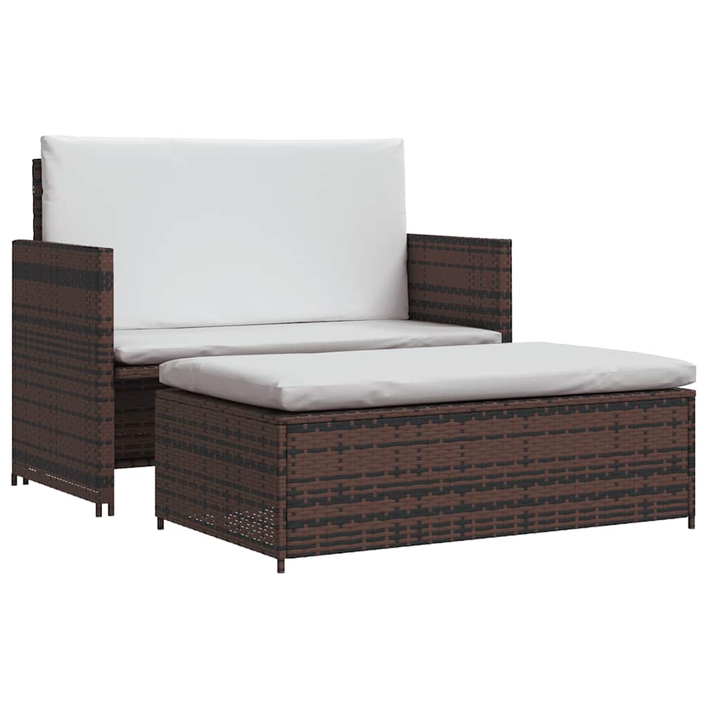 Gartensofa Poly Rattan Braun – Bild 2