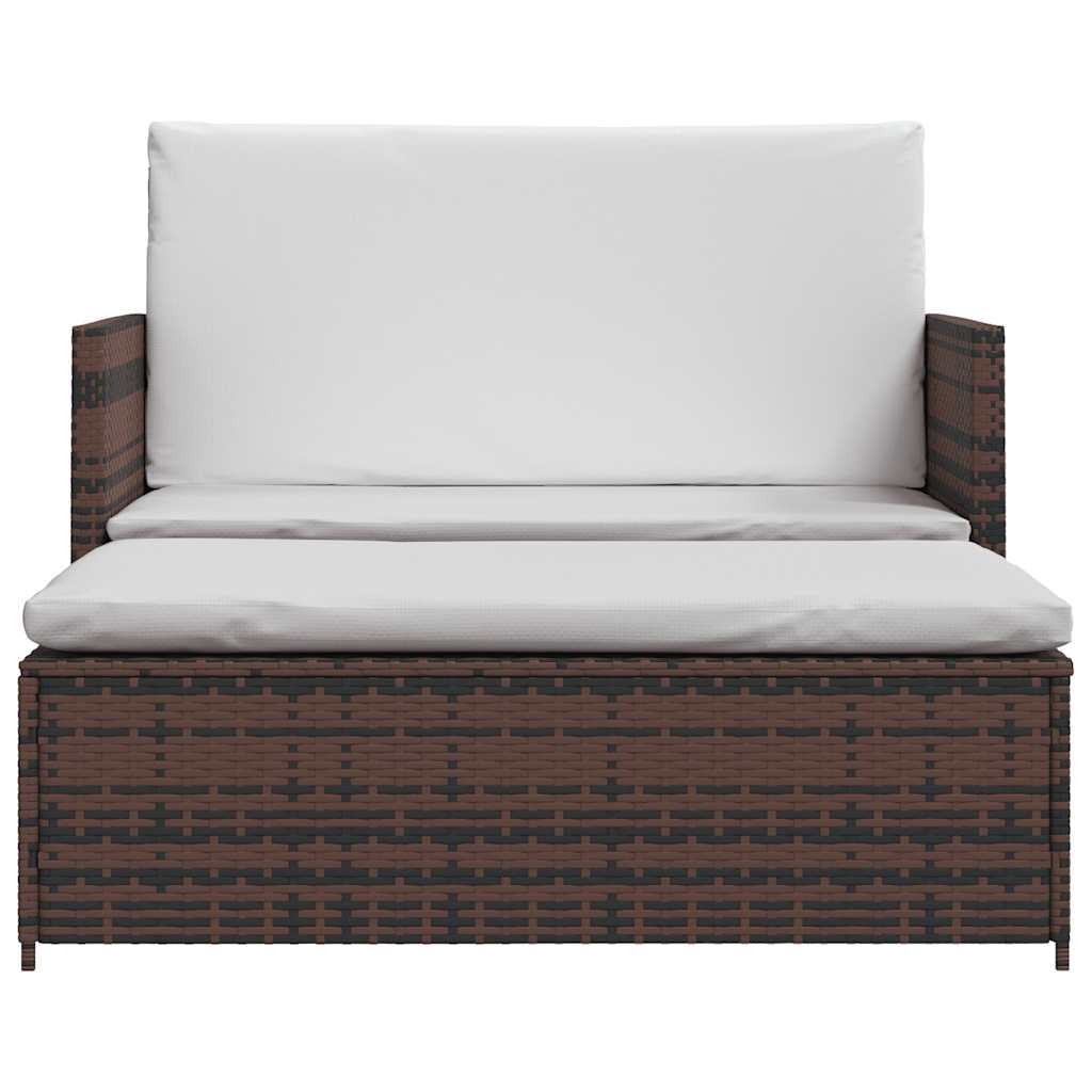Gartensofa Poly Rattan Braun – Bild 3