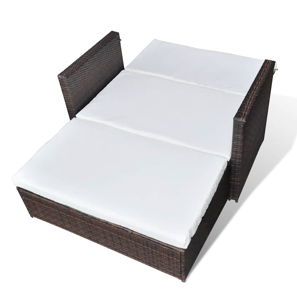 Gartensofa Poly Rattan Braun – Bild 5