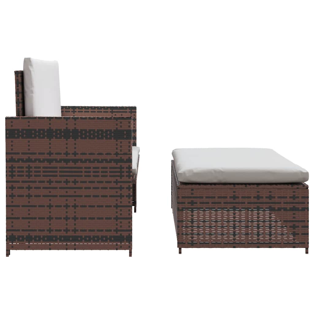 Gartensofa Poly Rattan Braun – Bild 6