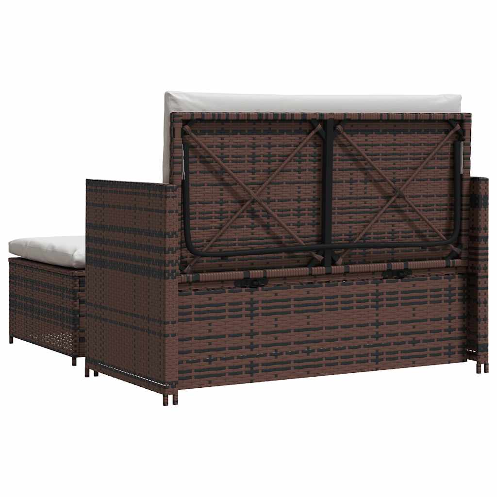 Gartensofa Poly Rattan Braun – Bild 7