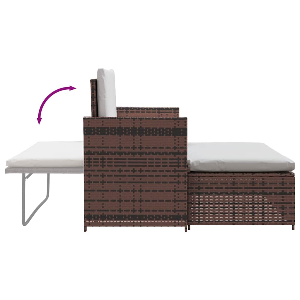 Gartensofa Poly Rattan Braun – Bild 8
