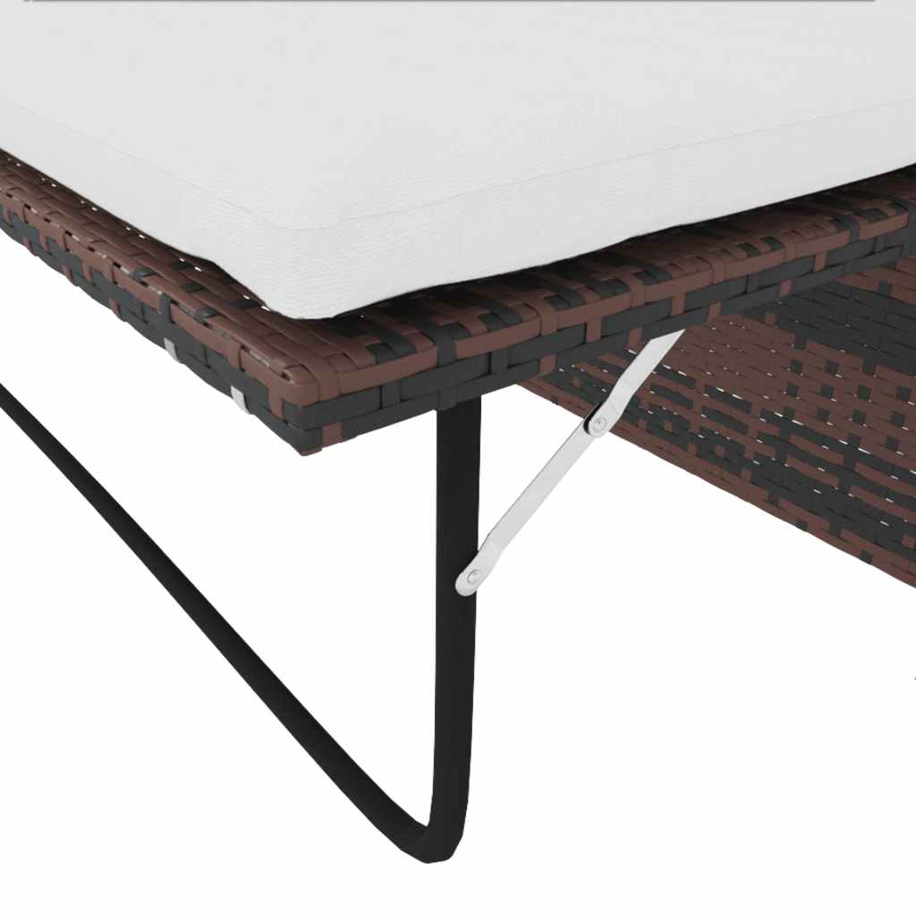 Gartensofa Poly Rattan Braun – Bild 9
