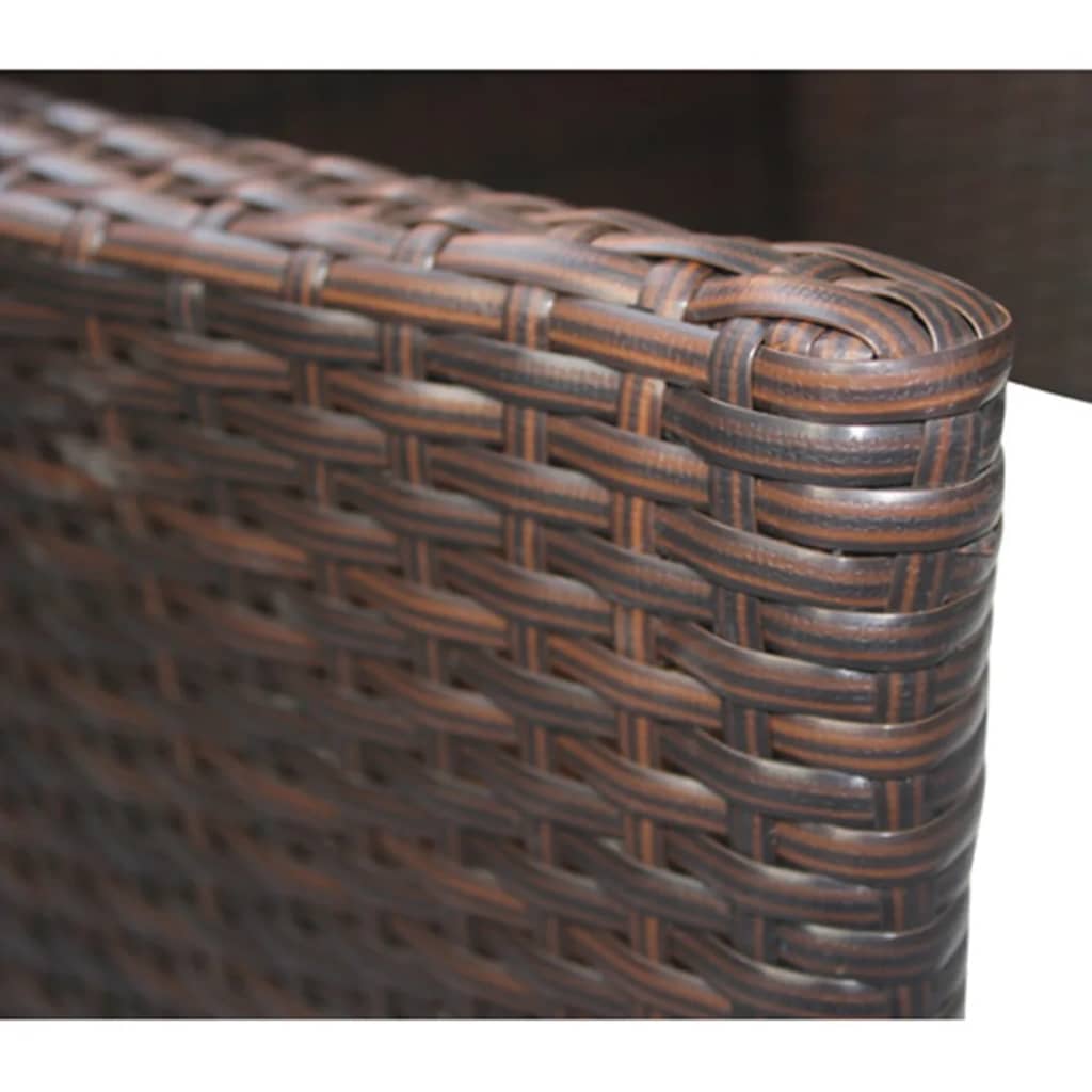 Gartenstühle 2 Stk. Poly Rattan Braun – Bild 4