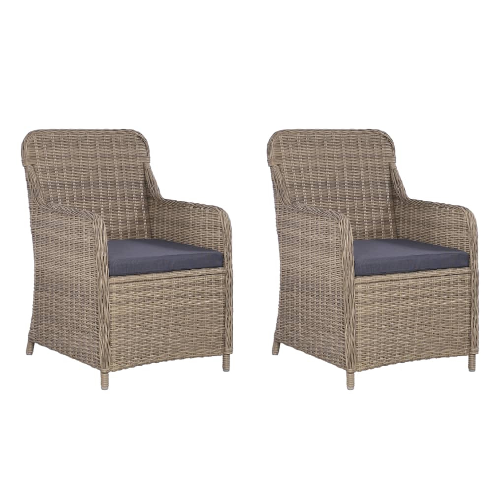 3-tlg. Bistro-Set mit Kissen Poly Rattan Braun – Bild 5