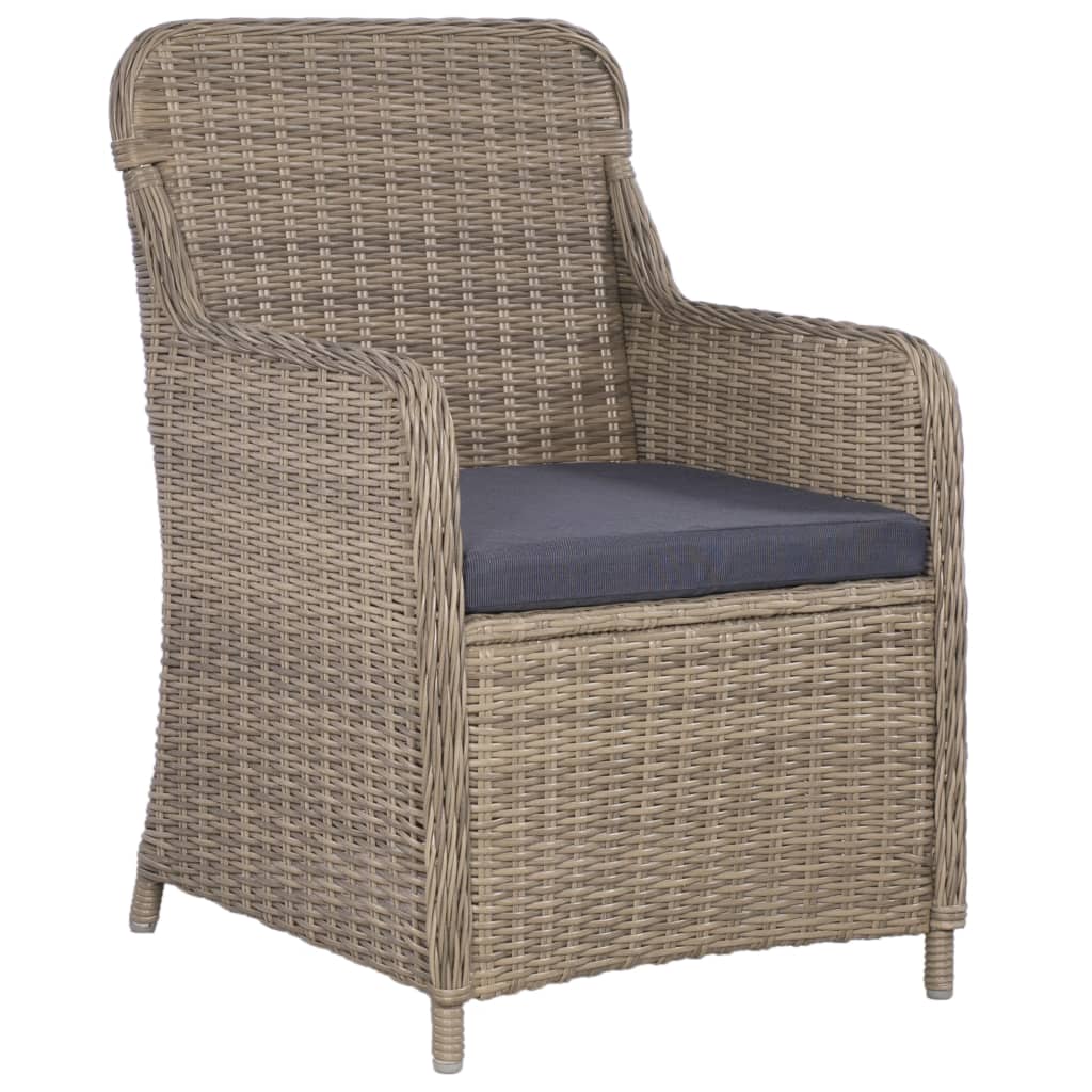 3-tlg. Bistro-Set mit Kissen Poly Rattan Braun – Bild 6
