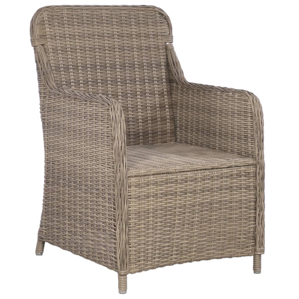 3-tlg. Bistro-Set mit Kissen Poly Rattan Braun – Bild 7