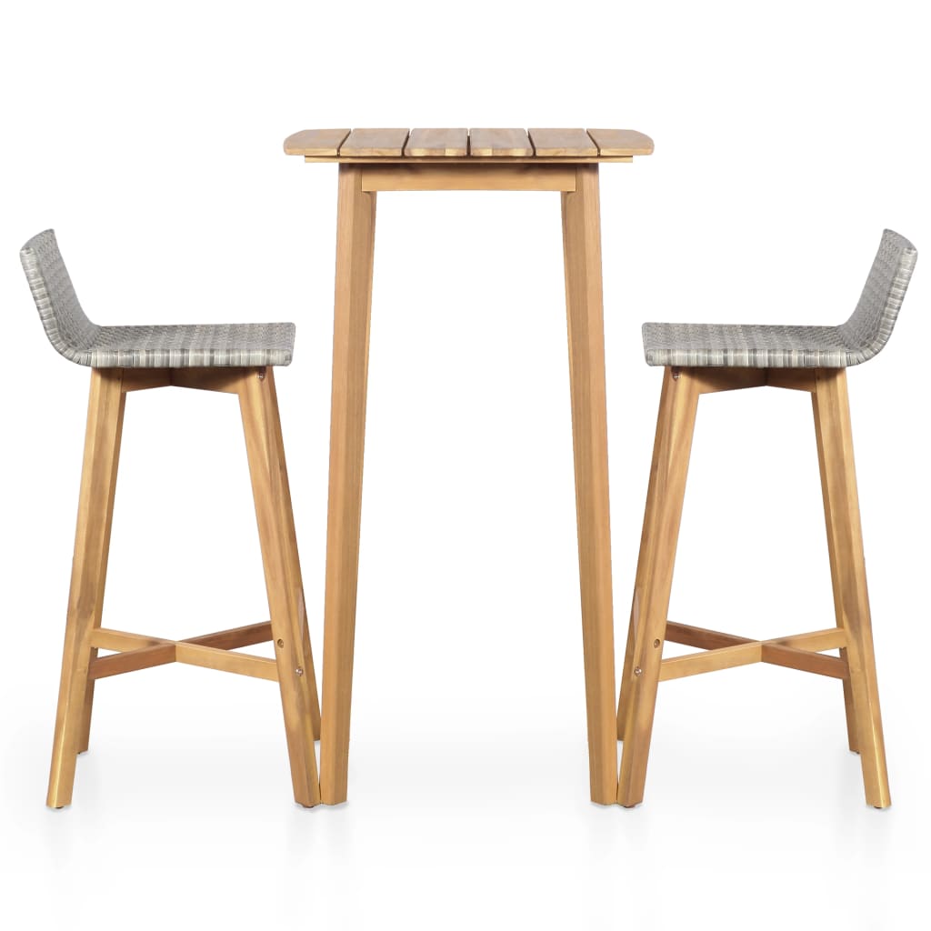 3-tlg. Bar-Set Akazie Massivholz – Bild 2