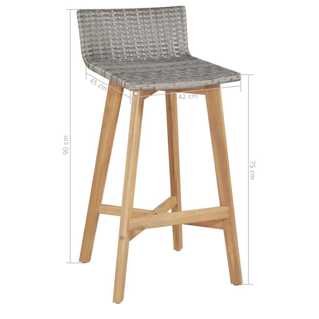 3-tlg. Bar-Set Akazie Massivholz – Bild 8