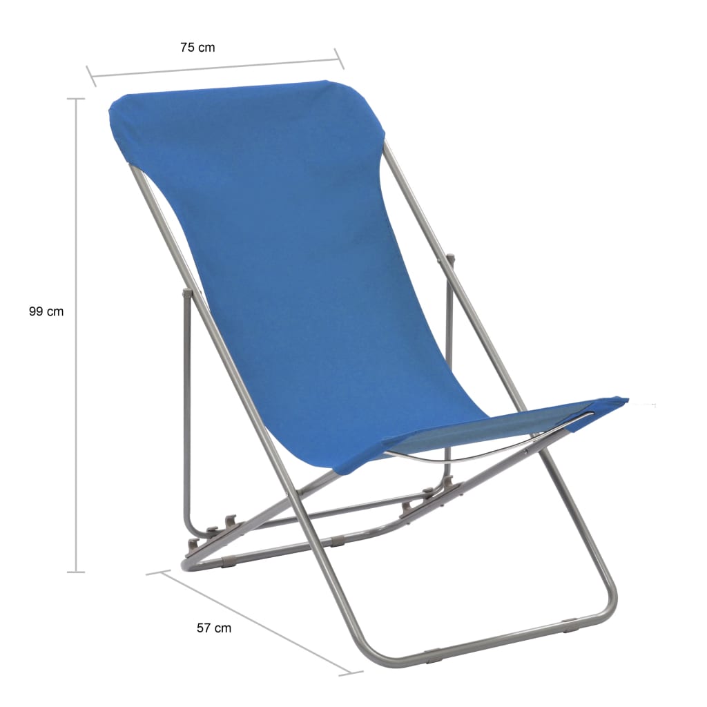 Klappbare Strandstühle 2 Stk. Stahl und Oxford-Gewebe Blau – Bild 10