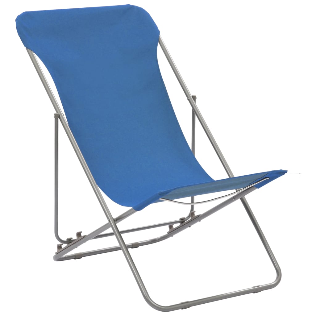 Klappbare Strandstühle 2 Stk. Stahl und Oxford-Gewebe Blau – Bild 2