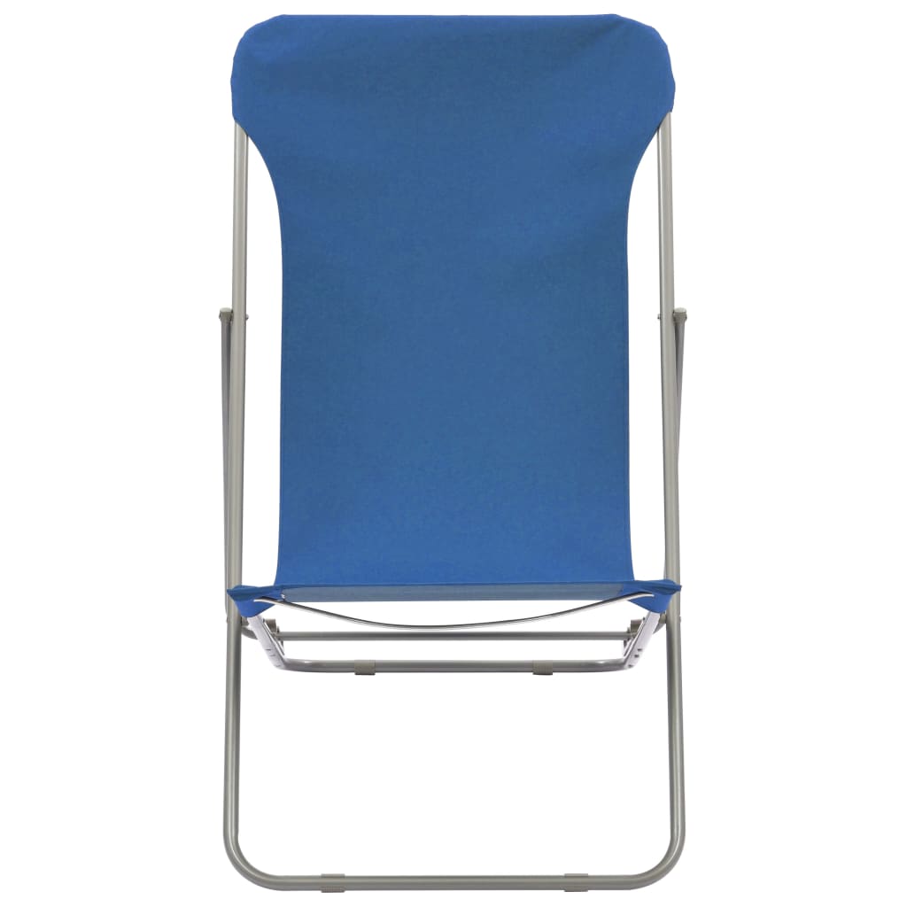 Klappbare Strandstühle 2 Stk. Stahl und Oxford-Gewebe Blau – Bild 3