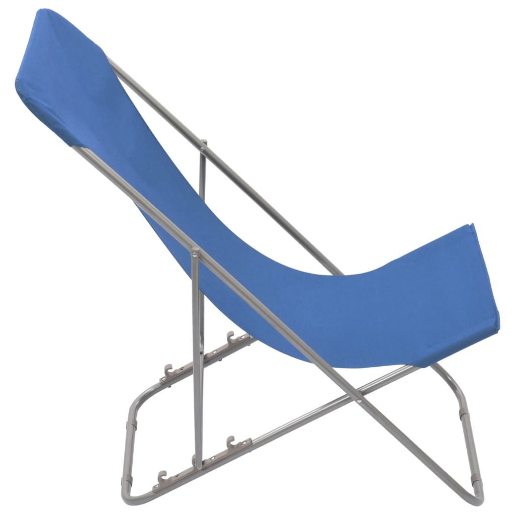 Klappbare Strandstühle 2 Stk. Stahl und Oxford-Gewebe Blau – Bild 4