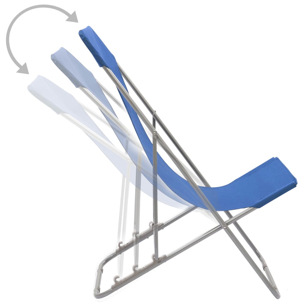 Klappbare Strandstühle 2 Stk. Stahl und Oxford-Gewebe Blau – Bild 5