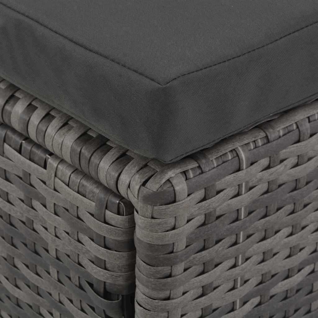 4-tlg. Garten-Lounge-Set mit Polstern Poly Rattan Grau – Bild 6