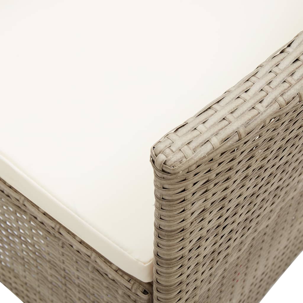 Gartenstühle 2 Stk. mit Auflagen Poly Rattan Beige – Bild 10