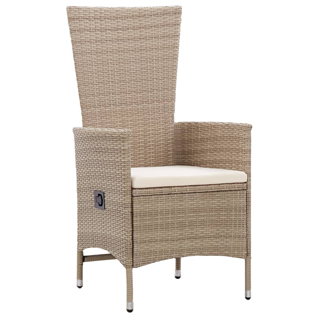 Gartenstühle 2 Stk. mit Auflagen Poly Rattan Beige – Bild 2