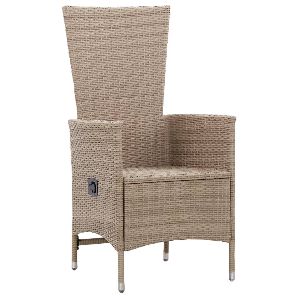 Gartenstühle 2 Stk. mit Auflagen Poly Rattan Beige – Bild 3