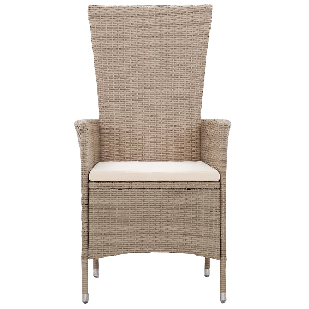 Gartenstühle 2 Stk. mit Auflagen Poly Rattan Beige – Bild 5