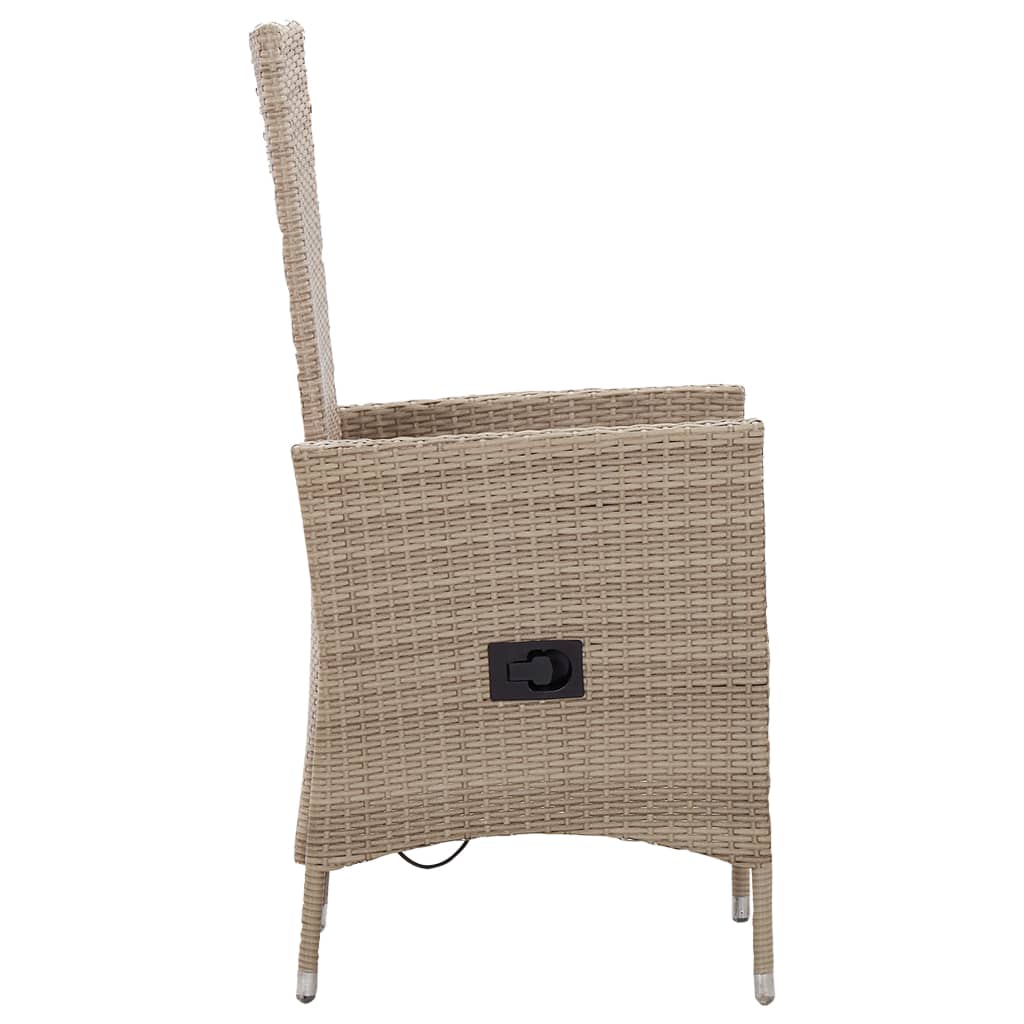 Gartenstühle 2 Stk. mit Auflagen Poly Rattan Beige – Bild 6