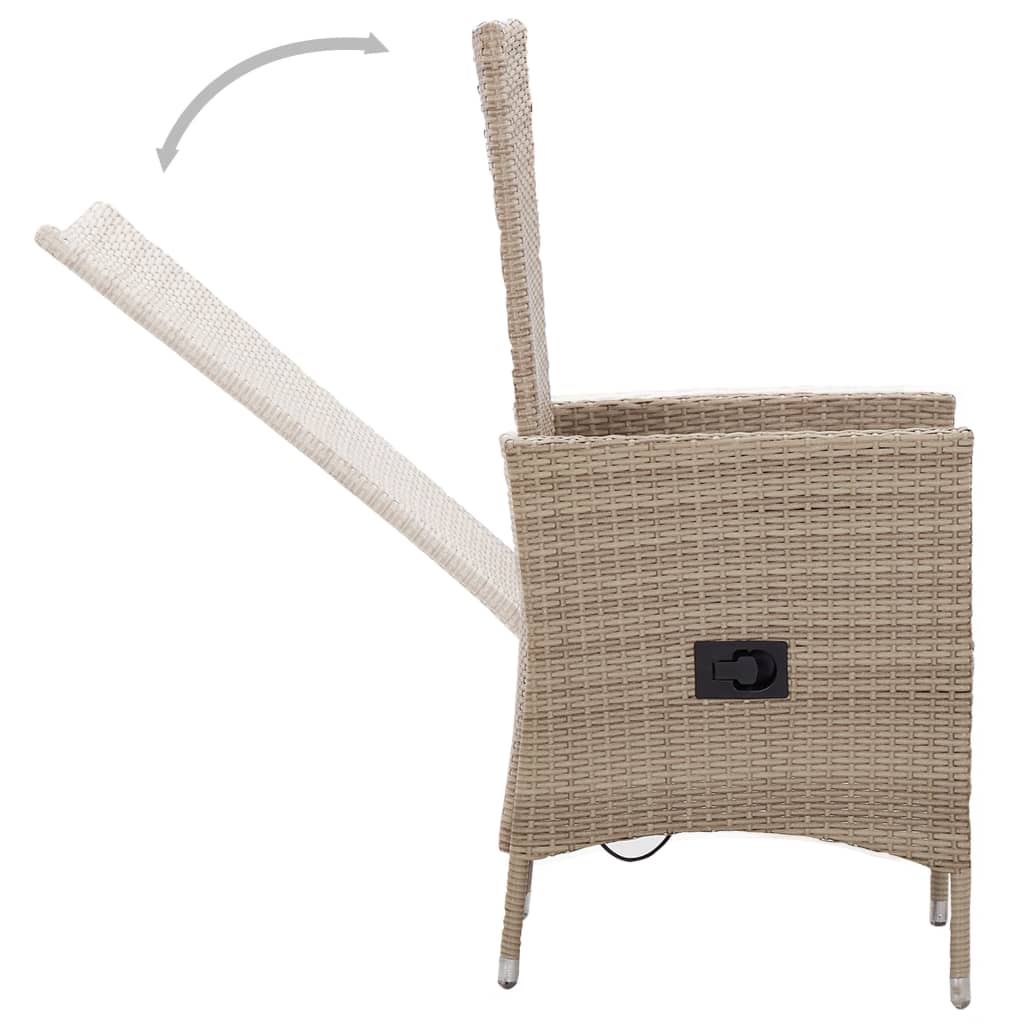 Gartenstühle 2 Stk. mit Auflagen Poly Rattan Beige – Bild 7