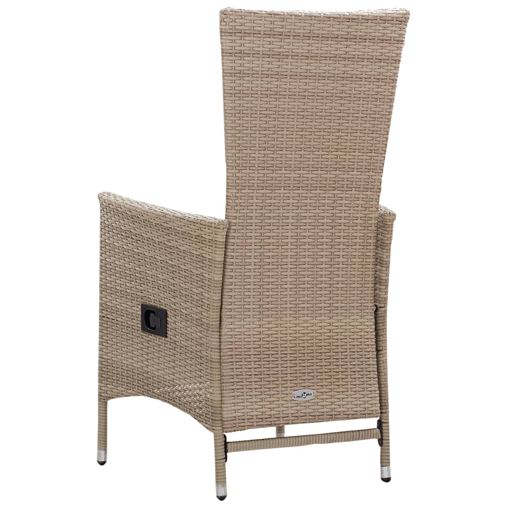 Gartenstühle 2 Stk. mit Auflagen Poly Rattan Beige – Bild 8