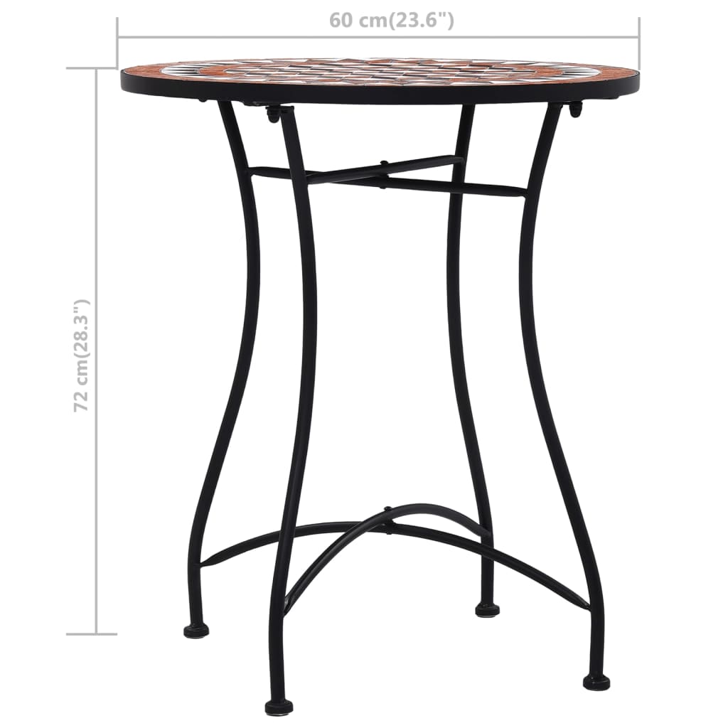 Bistrotisch Mosaik Keramik Braun 60 cm – Bild 7