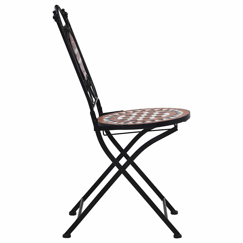 Bistrostühle Mosaik 2 Stk. Keramik Braun – Bild 5