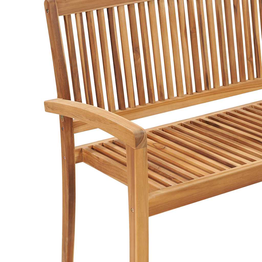 Gartenbank 2-Sitzer Stapelbar 120 cm Massivholz Teak – Bild 5
